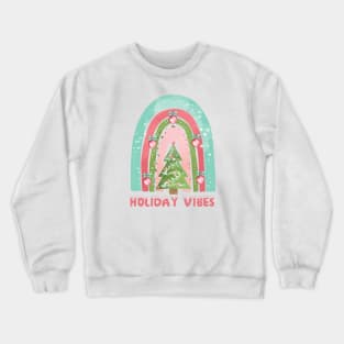 Boho Rainbow Holiday Vibes Crewneck Sweatshirt